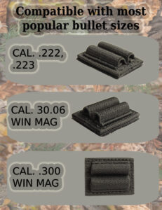 Underalert 2 Round Ammo Holder for Rifle Stock Ammo Holder Bullet Holder for Rifle Buttstock Velcro Two Round Gun Wrist 223 308 2-Round Magazine Shell Pouch Shotgun Cartridge Side Card Ammo Wallet